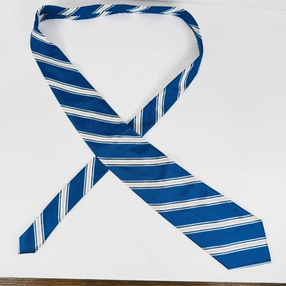 Nautica Blue Striped & Geoffrey Beene Black Polka Dot‎ 100% Silk Mens Tie Bundle